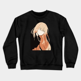 MAHIRU SHIINA MINIMALIST ANIME PEEKER PORTRAIT FROM THE ANGEL NEXT DOOR SPOILS ME ROTTEN OR OTONARI NO TENSHI-SAMA NI ITSUNOMANIKA DAME NINGEN NI SARETEITA KEN Crewneck Sweatshirt